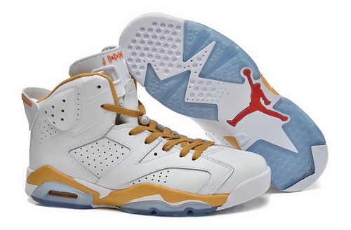 Air Jordan 6 Shoes 2014 Mens White Gold