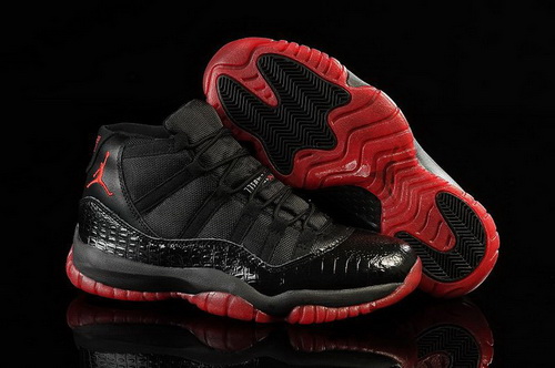 Air Jordan 11 Shoes 2013 Mens Snakeskin Black Red