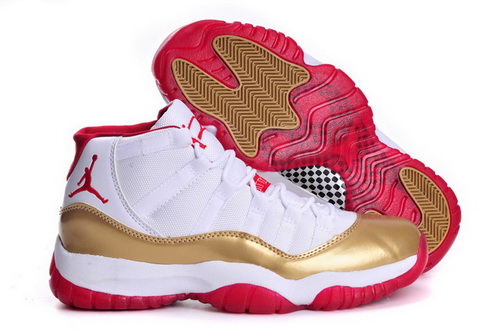 Air Jordan 11 Shoes 2013 Mens Official White Gold Red