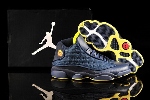 Air Jordan 13 XIII Shoes 2013 Mens Shoes Navy Blue Black Yellow Online