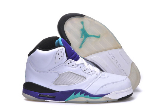 Air Jordan 5 Men Shoes White Pruple