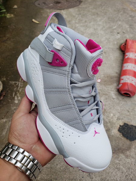 Air Jordan 6 Retro 6 Rings Women Shoes Grey Dark Pink