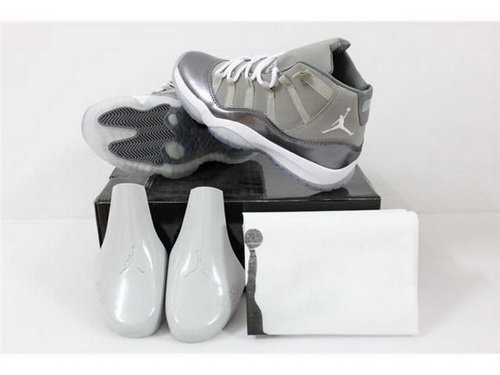 Air Jordan 11 Shoes 2014 Mens Grey White