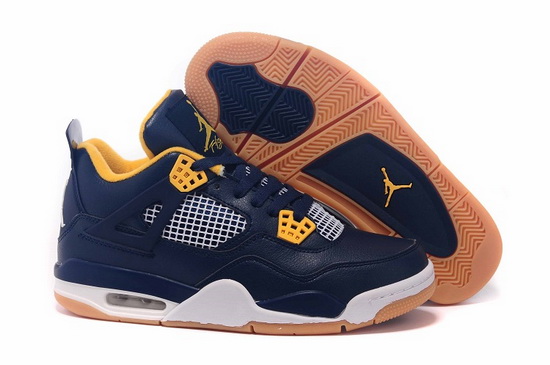 Air Jordan 4 Men Shoes Navy Yellow