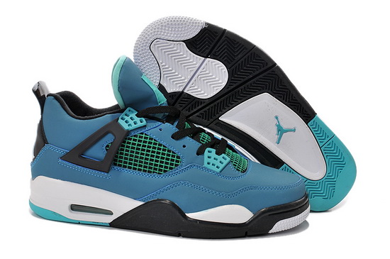 Air Jordan 4 Men Shoes Teal Black White