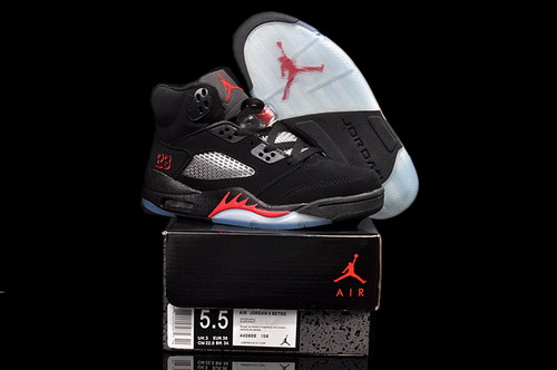 Air Jordan 5 Shoes 2013 Womens Grade AAA Black Red