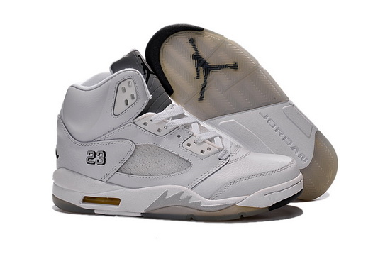 Air Jordan 5 Men Shoes White Gray