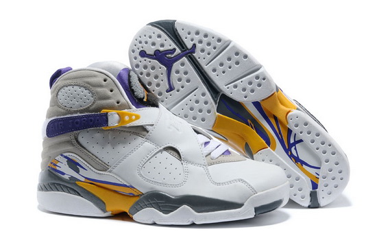 Air Jordan 8 Men Shoes White Gray Yellow