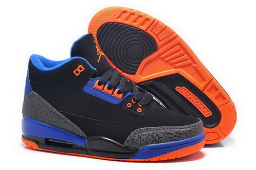 Air Jordan 3 Shoes 2015 Womens Black Blue Orange