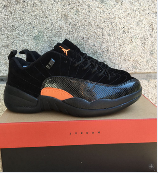 Air Jordan 12 Black Orange Men Shoes