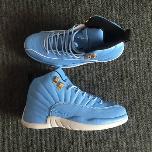 Men Air Jordan 12 2018 New Retro Shoes Light Blue