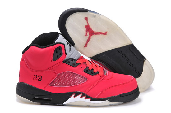 Air Jordan 5 Men Shoes Red Black Gray