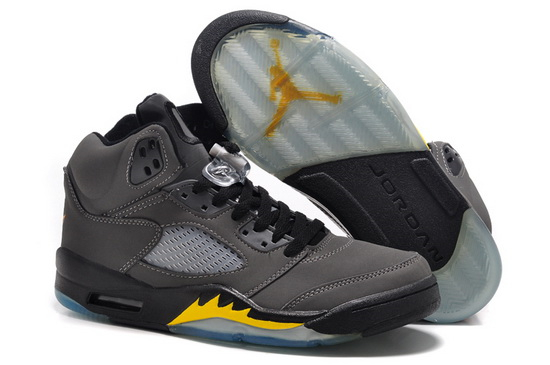 Air Jordan 5 Men Shoes Gray Yellow