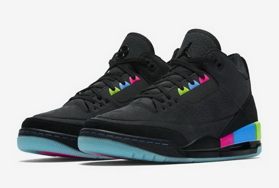 Air Jordan 3 Retro Black Rainbow Men Shoes