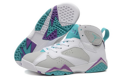 Air Jordan 7 Shoes 2015 Womens Grey White Purple