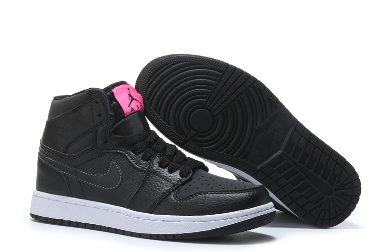 Air Jordan 1 Women Shoes All Black Pink