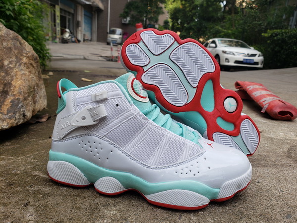 Air Jordan 6 Retro 6 Rings Women Shoes Grey Teal White