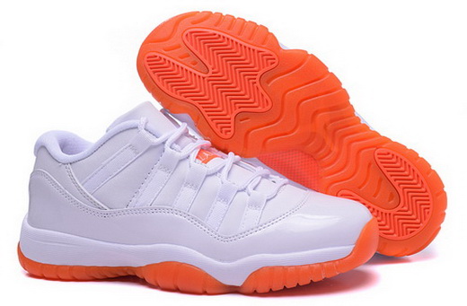 Air Jordan 11 Retro Women Shoes White Orange