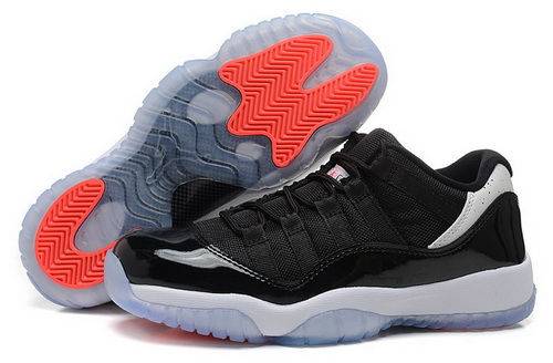 Air Jordan 11 Shoes 2015 Womens Low Black White Orange