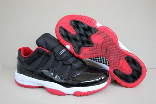 Air Jordan 11 Shoes 2015 Mens Low Bred Black Red