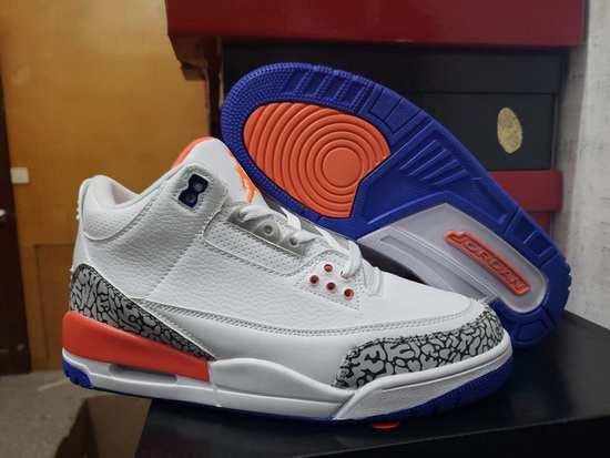 Men Air Jordan 4 Retro Men Shoes White Blue Orange