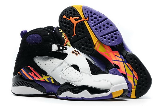 Air Jordan 8 Men Shoes White Black Purple