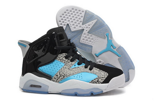 Air Jordan 6 Shoes 2014 Womens Black Blue Grey