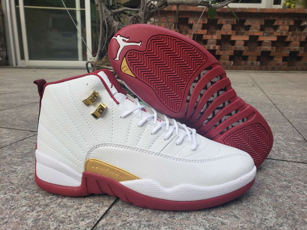 Air Jordan 12 Retro GS White Wine Red Men Shoes