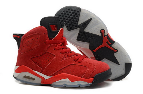 Air Jordan 6 Shoes 2014 Womens Anti Fur Red Black