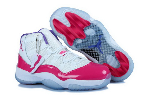 Girls Nike Air Jordan 11 GS White Pink Purple Womens Size