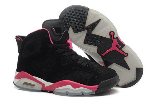 Air Jordan 6 Shoes 2014 Womens Anti Fur Black Pink