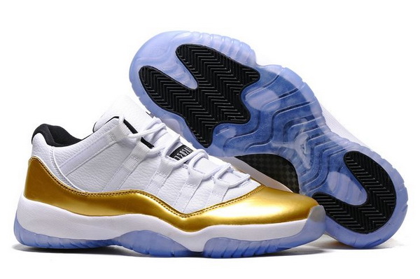 2016 Air Jordan 11 Low Retro Olympic White Metallic Gold Coin Black For Sale