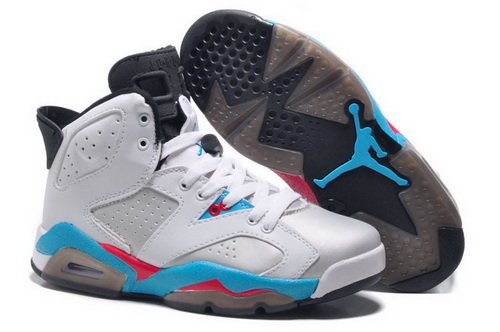 Air Jordan 6 Shoes 2014 Womens White Silver Blue