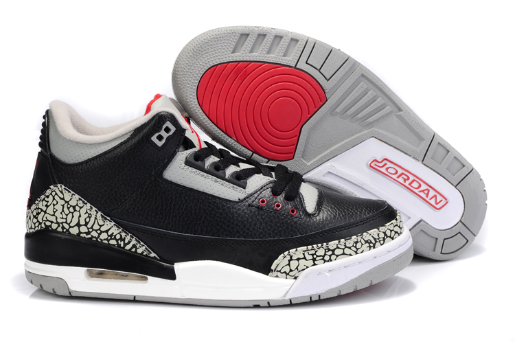 Air Jordan 3 Men Burst Shoes Black Gray