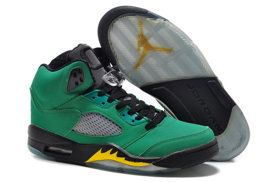 Air Jordan 5 Men Shoes Green Black