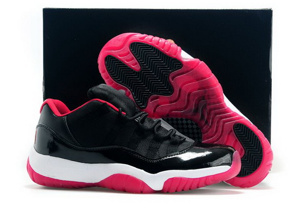 Air Jordan 11 Retro Girls Low Bred Black Red White 2015 For Womens On Sale