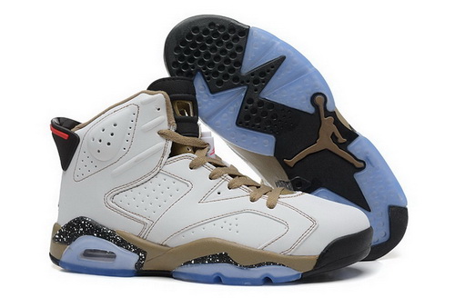 Air Jordan 6 Shoes 2015 Mens White Gold Black