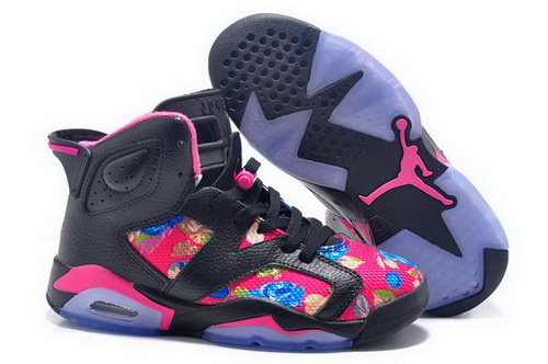 Air Jordan 6 Shoes 2014 Womens Knitting Black Pink