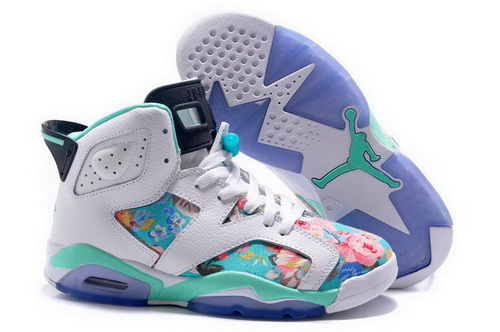 Air Jordan 6 Shoes 2014 Womens Knitting White Green Purple