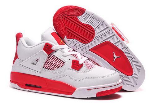 Air Jordan 4 Shoes 2014 Womens Lovers Shoes White Red