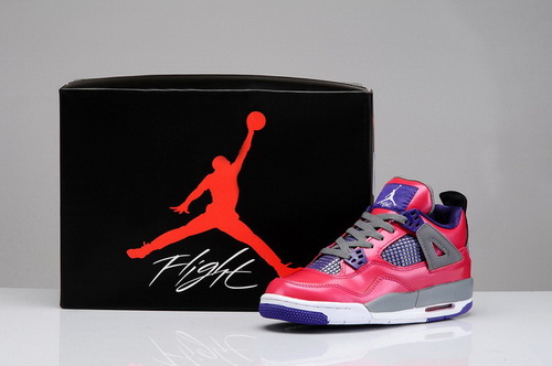 Air Jordan 4 Shoes 2013 Womens Pink Purple Grey