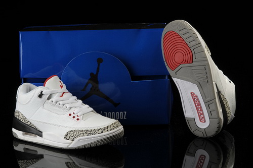 Air Jordan 3 Shoes 2013 Womens New Style White Grey Red