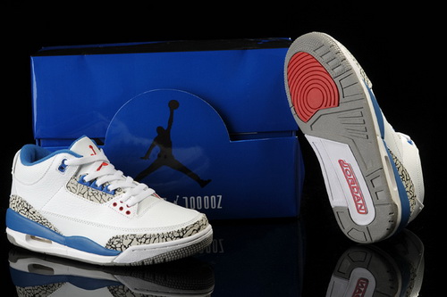 Air Jordan 3 Shoes 2013 Womens New Style White Blue Red