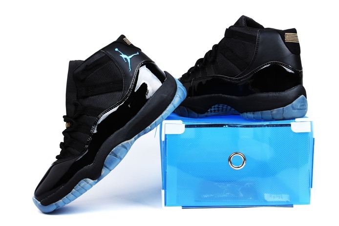 Air Jordan XI 11 Mens Shoes Black Blue