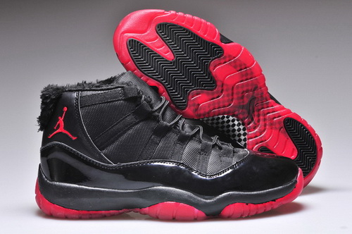 Air Jordan 11 Shoes 2013 Mens Woolen Blanket Black Red