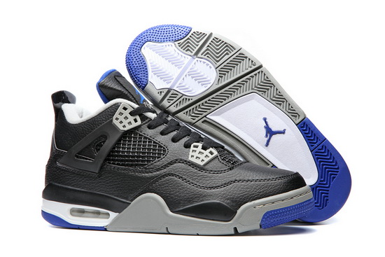 Air Jordan 4 Men Shoes Black Gray Blue