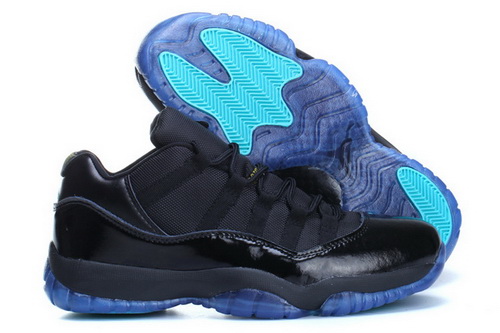 Air Jordan 11 Shoes 2014 Mens Low Graved Version Black Blue Jade