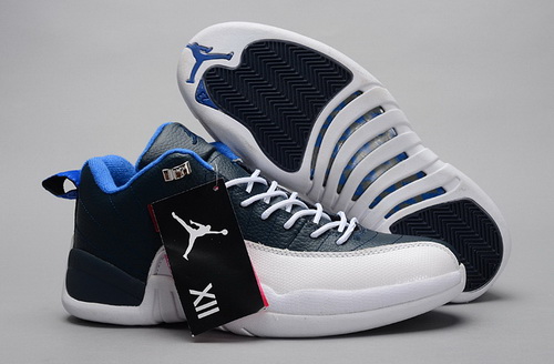 Air Jordan 12 Shoes 2014 Mens Low Black White Blue