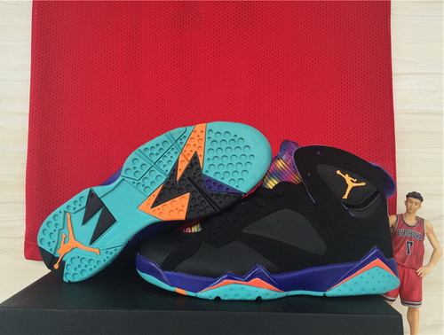 Air Jordan 7 Shoes 2015 Womens Black Blue Orange