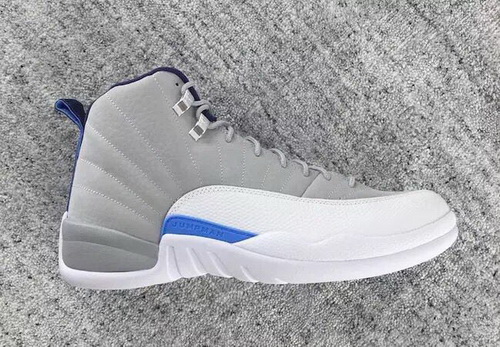 Air Jordan 12 Retro Men Shoes Grey Blue